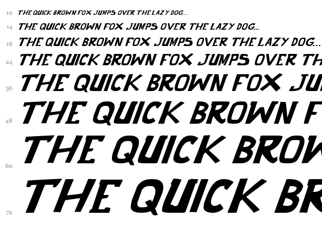 Punch It PGS font waterfall
